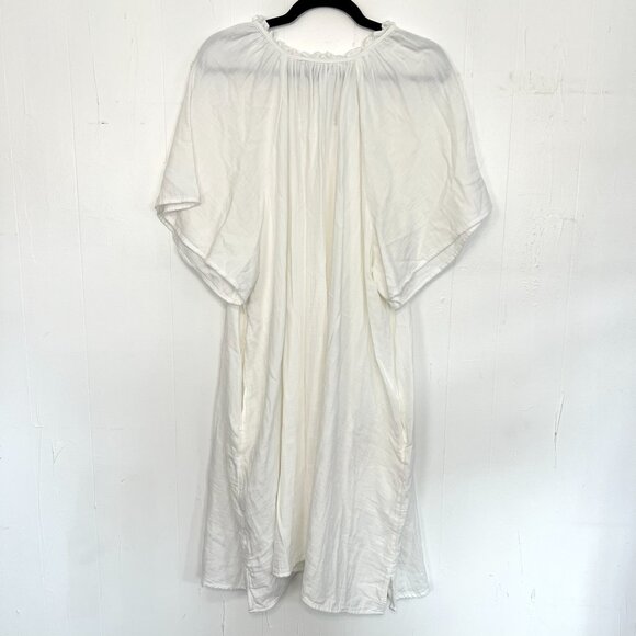 NWT Old Navy Dress White Cotton Gauze Short Flare Sleeve Ruffle 3X cg - Picture 4 of 5
